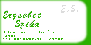 erzsebet szika business card